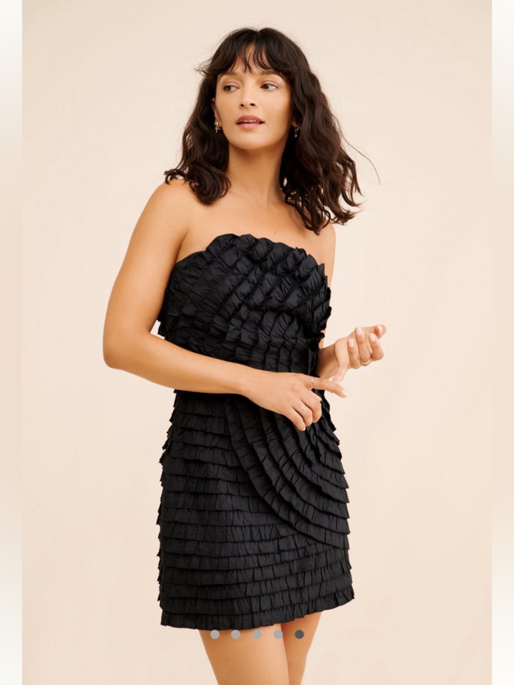 FARM Rio Black Strapless Ruffled Mini Dress - Picture 4 of 4